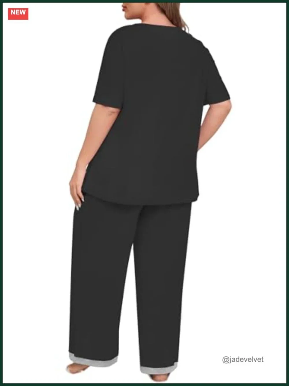 Plus Size Pajama Set 2 Piece Short Sleeve Lounge with Pockets